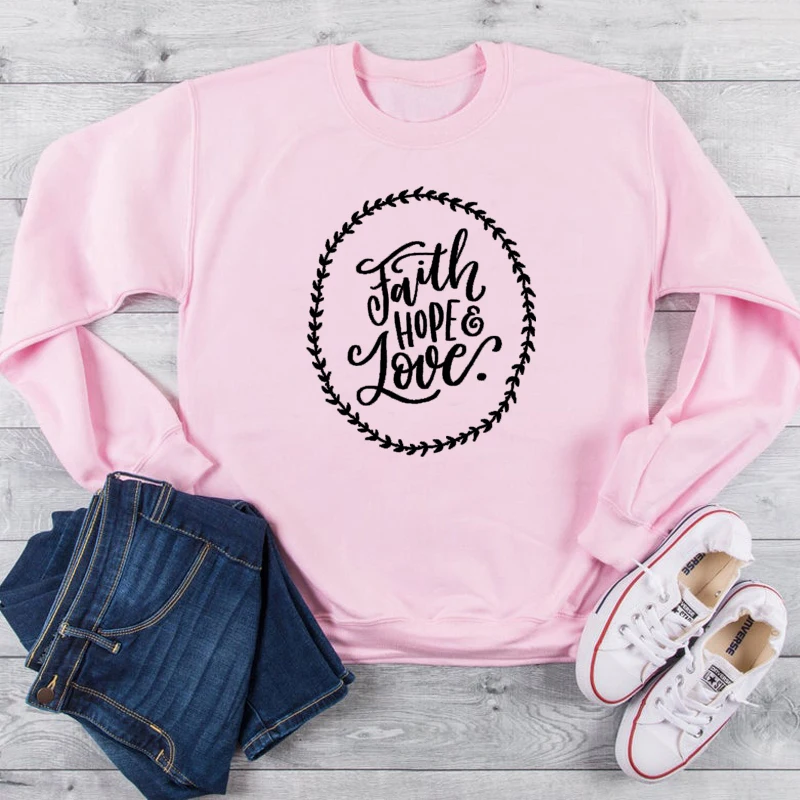 

Christian Bible Baptism Hipster Gift Pullovers 90s Style Art Top Faith Hope Love Sweatshirt Religion Pretty Quality Gift