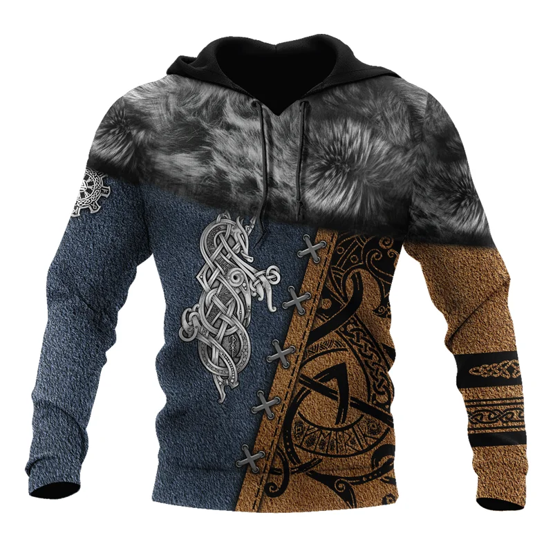 

Fashion Viking tattoo pattern 3D all-print unisex casual zipper hoodie flower autumn hoodie unisex street Harajuku sweatshirt