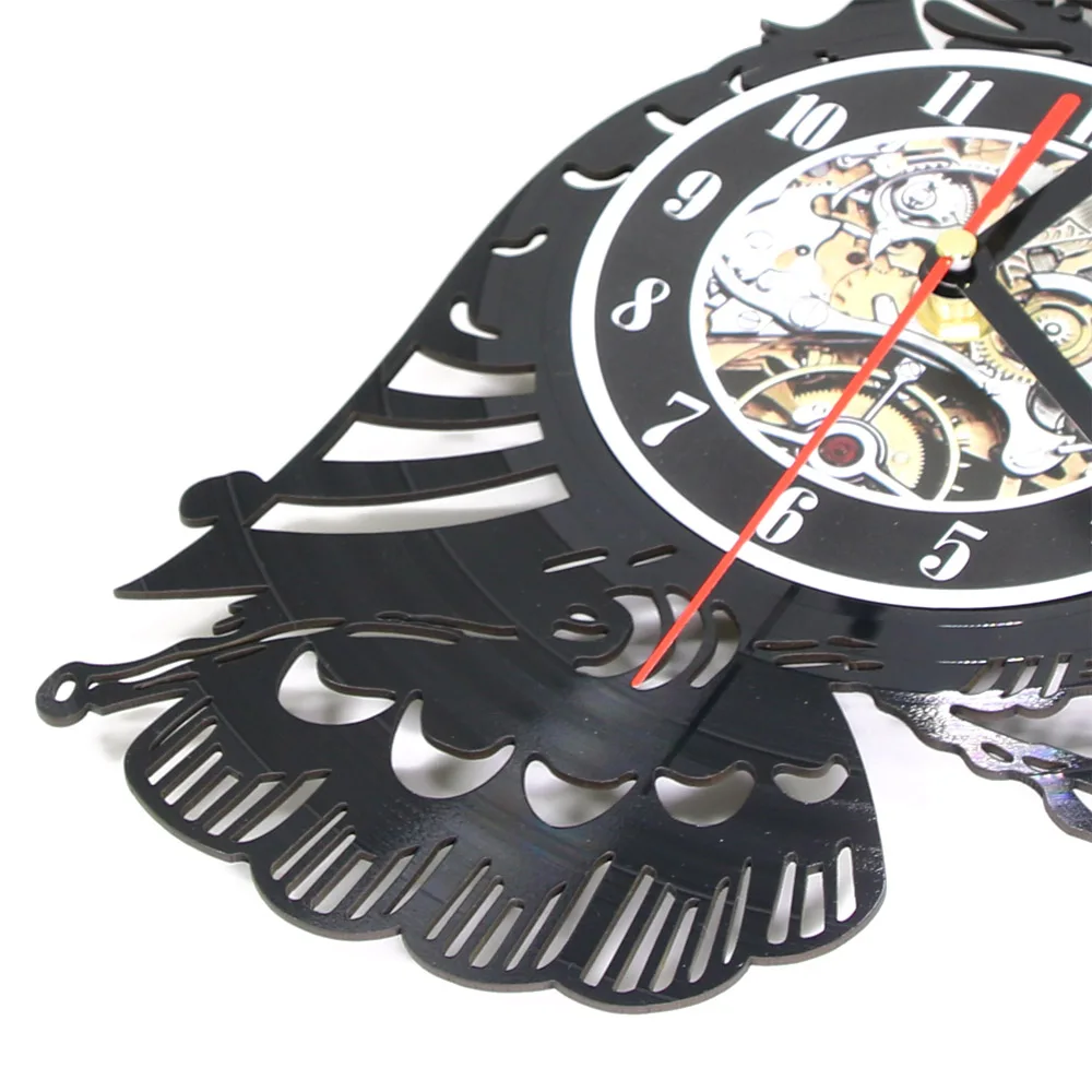 Часы с виниловой пластиной и изображением орла совы декоративные настенные часы