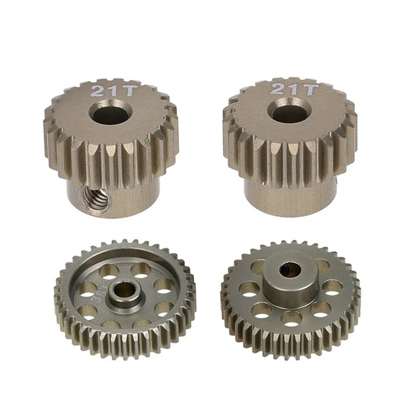 

2 шт., Шестерня двигателя 48DP 3,175 мм 21T/38T для радиоуправляемого автомобиля, щеточный двигатель