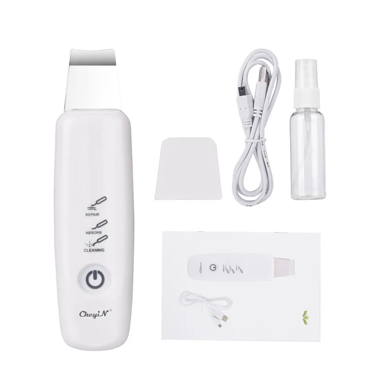 Глубокое очищение пор лица ультразвуковой ионный Скруббер кожи очиститель уход