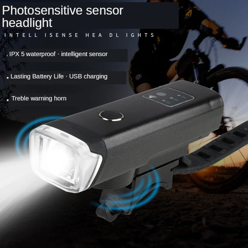 

Bicycle Light Bike Front Headlight 350 Lumens Warning Flashlight LED Sensor Light With 2000mAh MTB Cycling Accessories