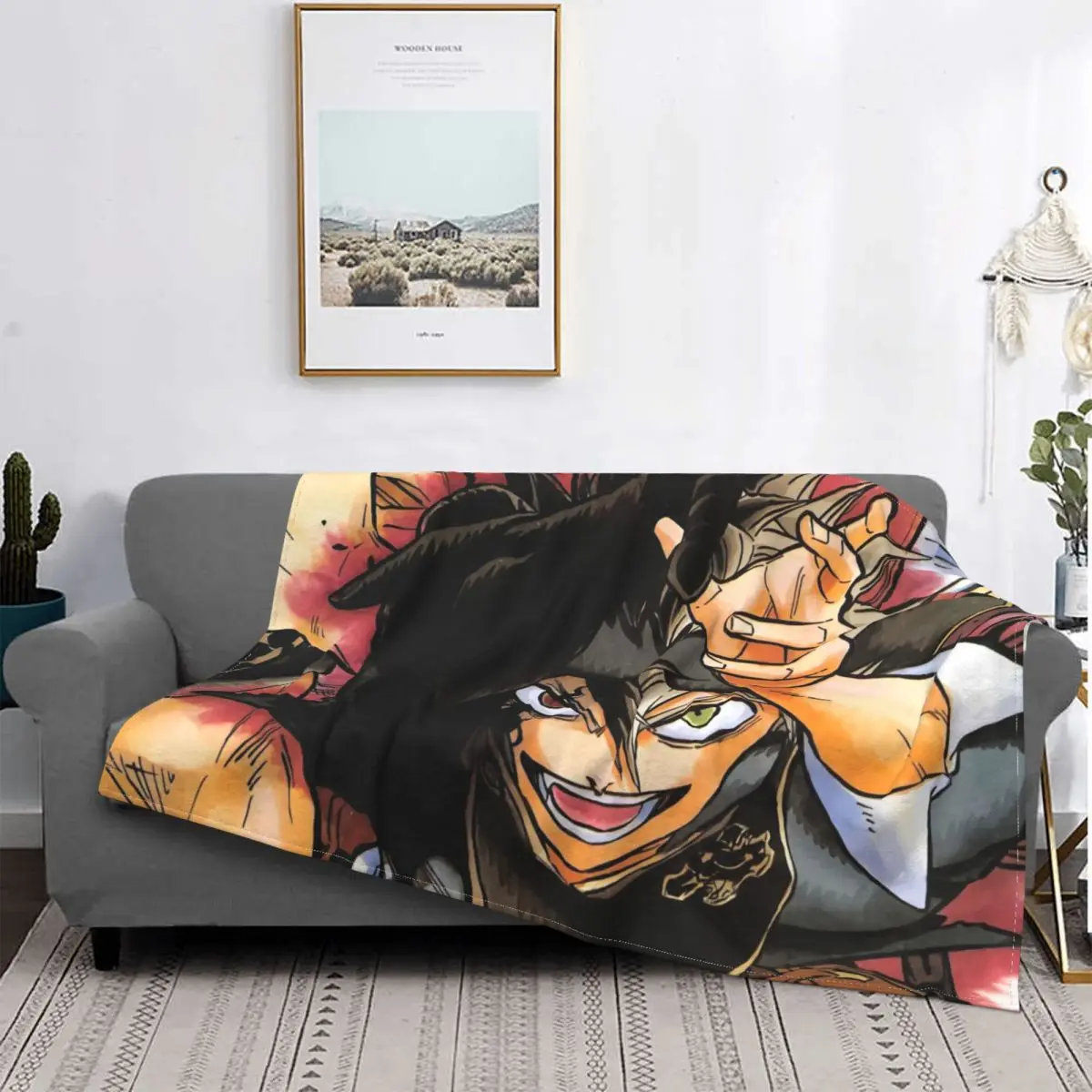 

Black Clover Noell Silva Fantasy Comics Blanket Flannel Decoration Smile Portable Home Bedspread