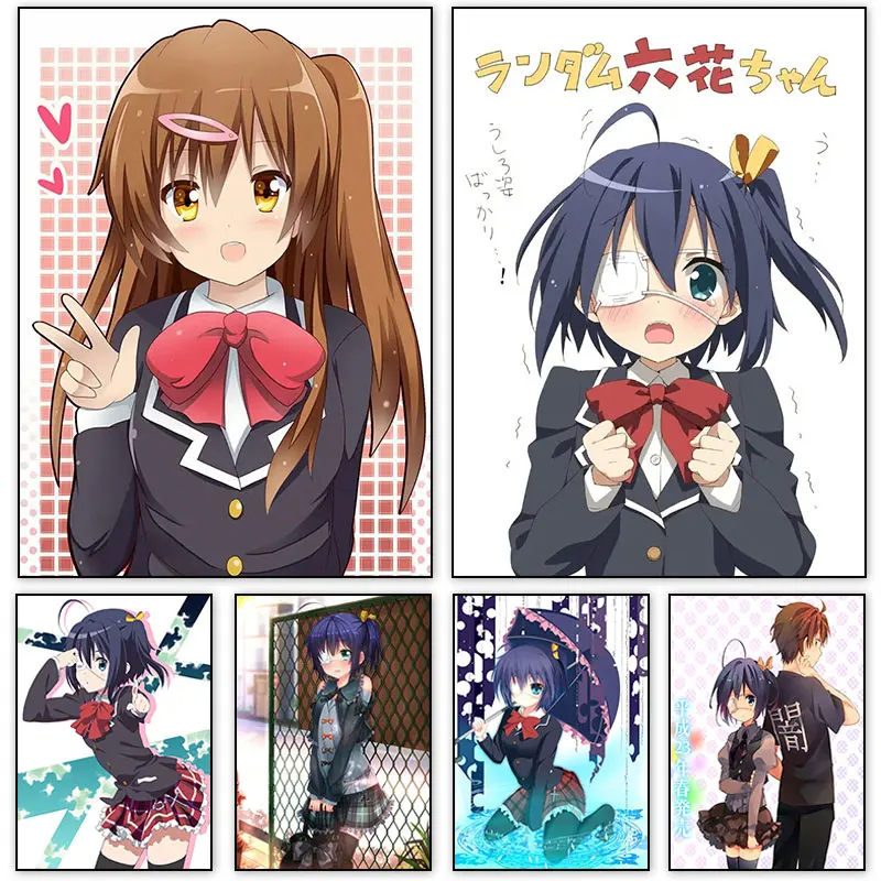 

Аниме постер Love Chunibyo, таканаши Рикка, Рикка, Картина на холсте, домашний декор, картины на стену комнаты