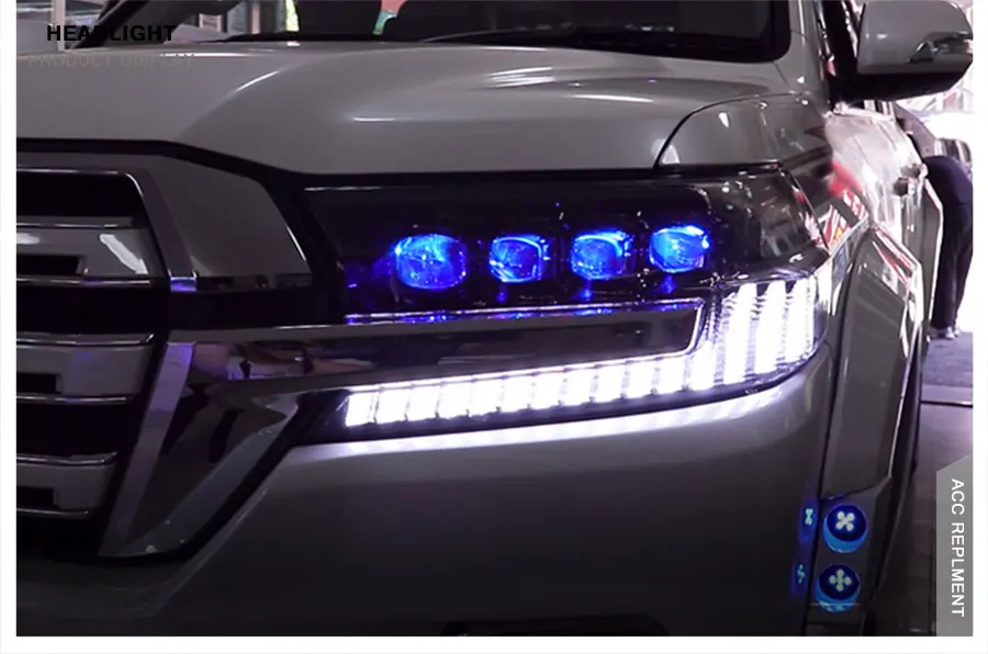 2 шт. светодиодный фары для Toyota Land Cruiser- светодиодный Автомобильные фары ангельские глазки все светодиодный протовотуманная подсветка Габаритные огни