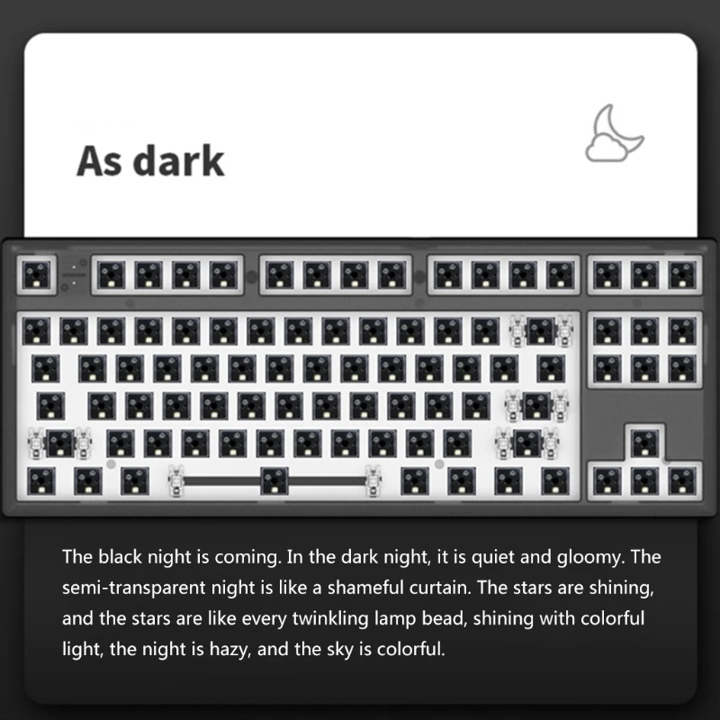 mk870 wired gaming mechanical keyboard kit 87 key rgb backlit luminous keyboard type c port for laptop and gamer diy free global shipping