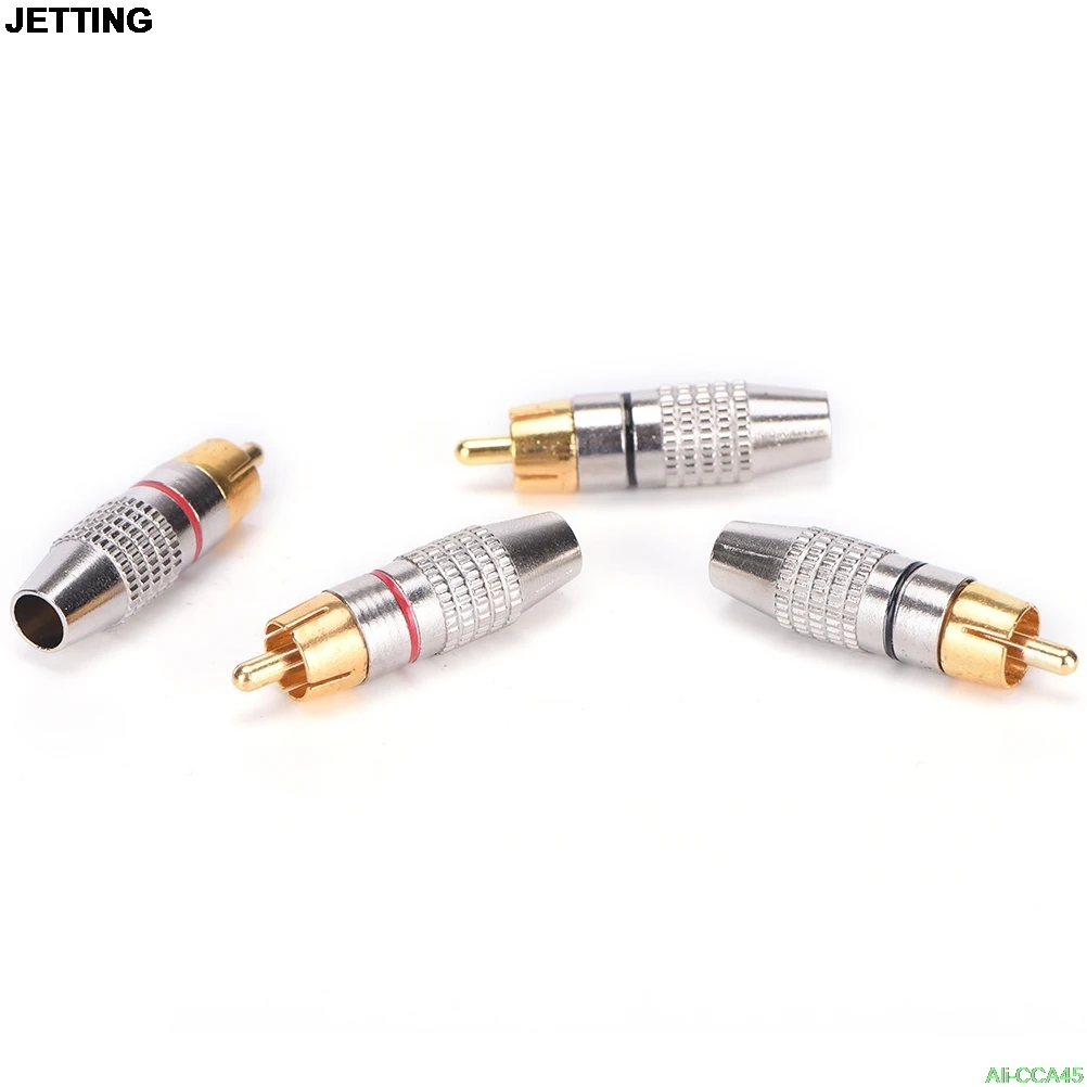 

Струйное 4 шт. RCA штекер припоя аудио видео кабель адаптера Позолоченный разъем Прямая доставка