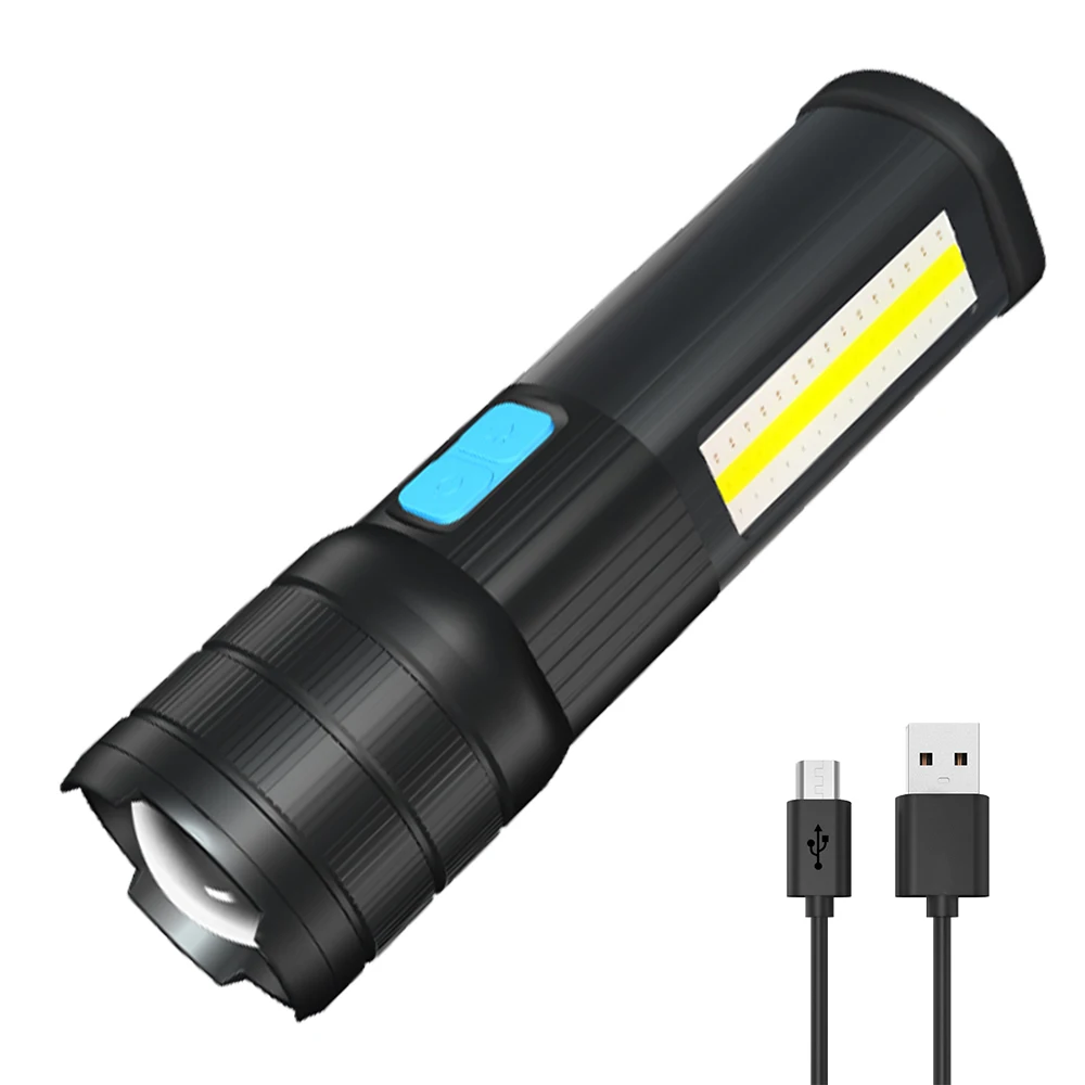 

BORUiT High-End LED Flashlight COB Camping light Mobile power Double side light Rechargeable Super bright Torch Tail with magnet