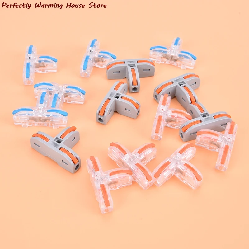 

New Universal T-Type Wire Connector Quick Distribution Terminal Transparent Copper Clip Home Main Power Distributor