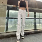 Женские белые брюки-клеш, повседневные белые брюки с двойной пряжкой и карманами, 2021
