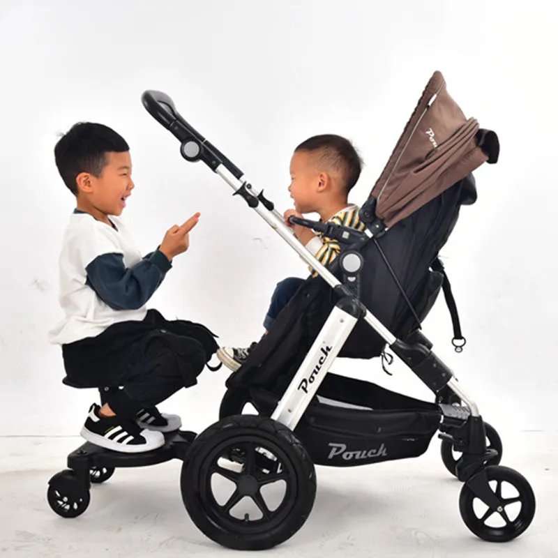 Adaptador de Pedal Universal para cochecito de ni&ntilde;os peque&ntilde;os, placa de pie con asiento, remolque auxiliar, patinete gemelo, autoestopista-3
