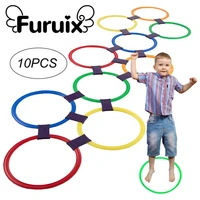 hopscotch ring game 10 multi colored plastic rings and 10 connectors for indoor or outdoor use fun creative play set