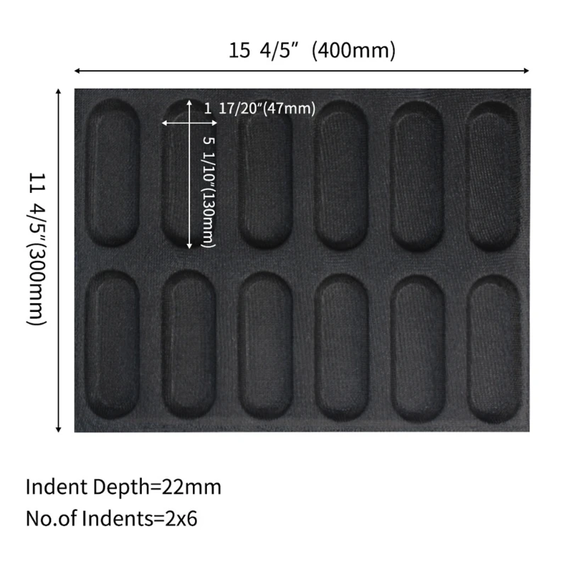 

Breads Baking Trays for 12 Breads Silicone Breads Baking Moulds Non-Stick Pans