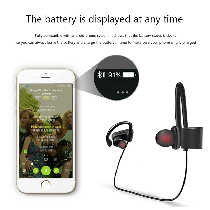 Bluetooth наушники Otium Лучшие Беспроводные спортивные наушники IPX7 водонепроницаемые HD handsfree ecouteur filaire ecouteurs avec fil auriculares con cable casque bluetooth ecouteur iphone
