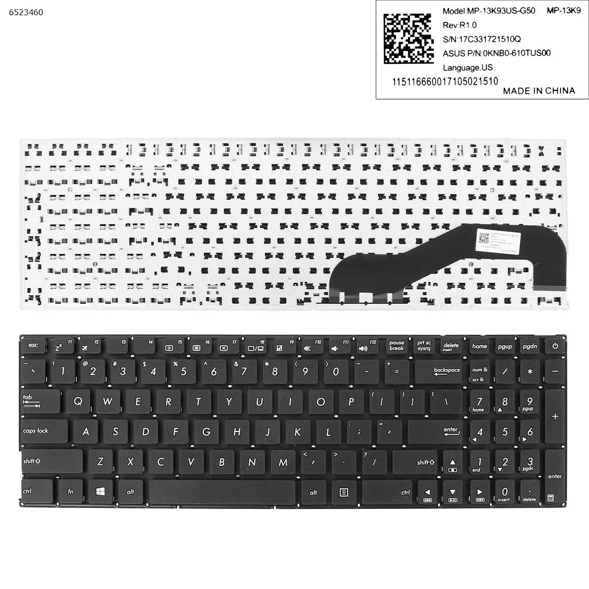 

US New Keyboard For ASUS X540 X540LA X540LJ X540SA X540SC X540YA X540UV X540MA X540BP X540MB X540BA X540NA Laptop No Frame