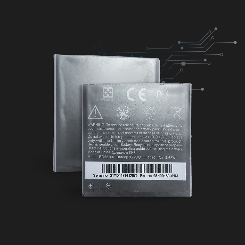 BG58100 Lithium Polymer Battery For HTC G14 G17 G18 G21 G22 Radar 4G S610d Sensation XE Z710e Z710T Z715E 1520mAh | Мобильные