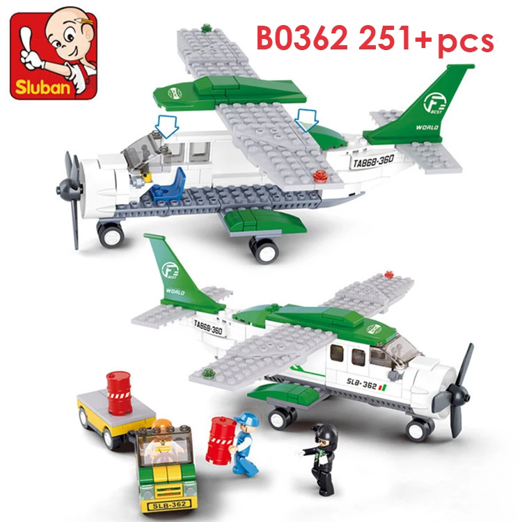 SLUBAN B0367 678 шт. международный аэропорт модель строительные блоки просвещать игрушки для детей со городская серия для мальчиков легоe - Цвет: B0362 opp bag
