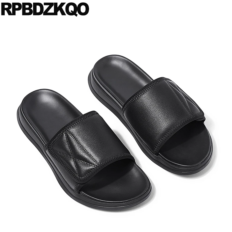 2021 белые сланцы итальянские повседневные мужские сандалии кожаная Летняя