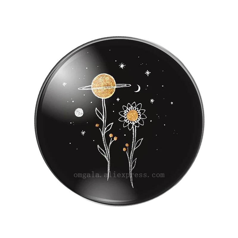 Стеклянные кабошоны ручной работы с изображением солнца и звезды цветка