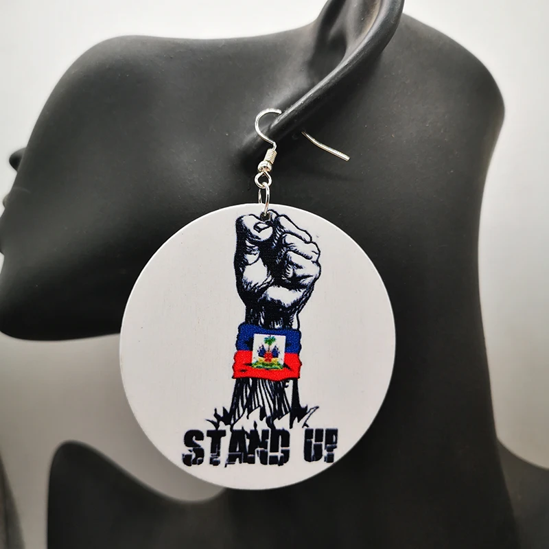 Бесплатная доставка! Деревянные серьги в стиле Haiti Stand Up | Украшения и аксессуары