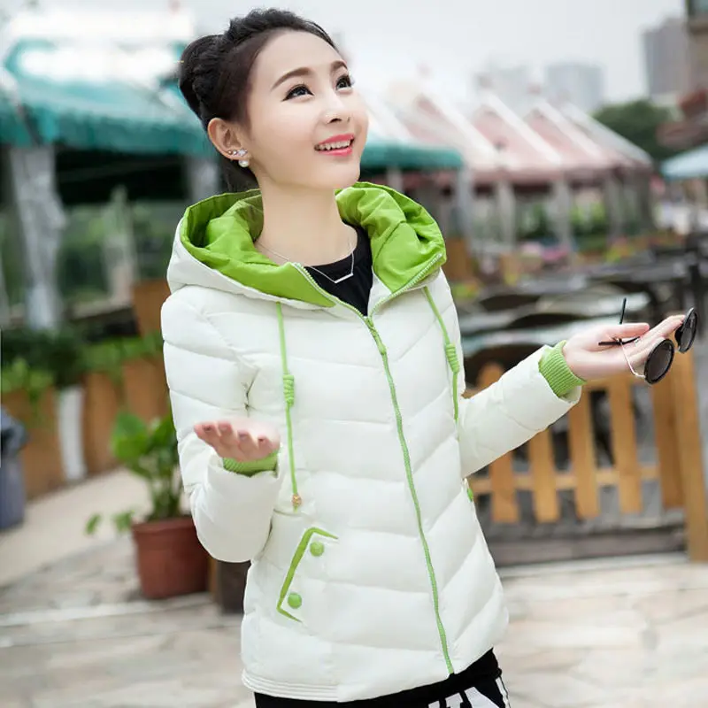 Женская Стеганая куртка на белом утином пуху с капюшоном парка подкладкой