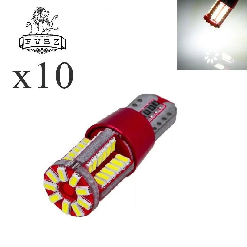 10 шт. T10 12 В 57 SMD 3014 15 Вт 6000 К Автомобильные светодиодные лампы от Canbus светильник