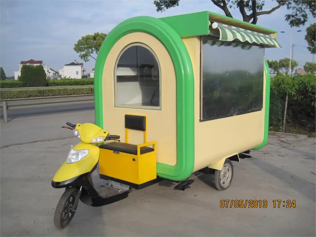

CE approve motorcycle food cart mobile food trailer fast food kiosk electric food truck for sale