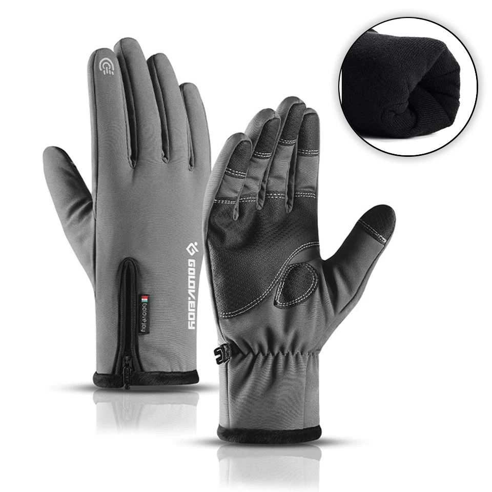 

KoKossi Winter Full Finger Cycling Gloves Waterproof Windproof Touch Screen Men Women Outdoor Warm Shockproof Riding Gloves