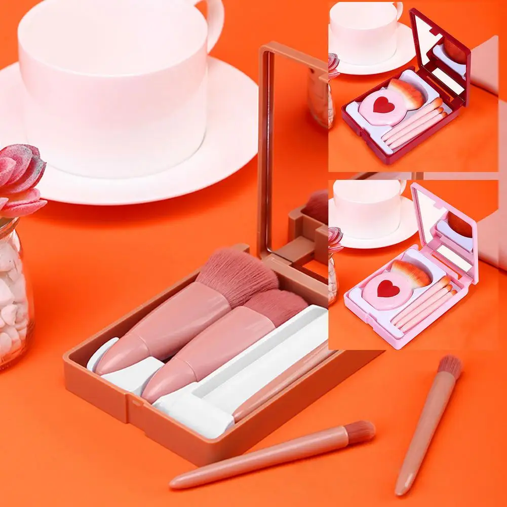 

5Pcs Makeup Brushes Tool Set Foundation Brush For Liquid Makeup Skin-Friendly Foundation Blush Set Eyebrow Brushes Face Eye Co