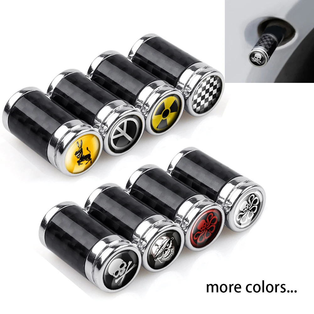 4 шт шин крышки клапанов углеродного волокна 3D Скелет Ослик оси Y ядерный Книги об