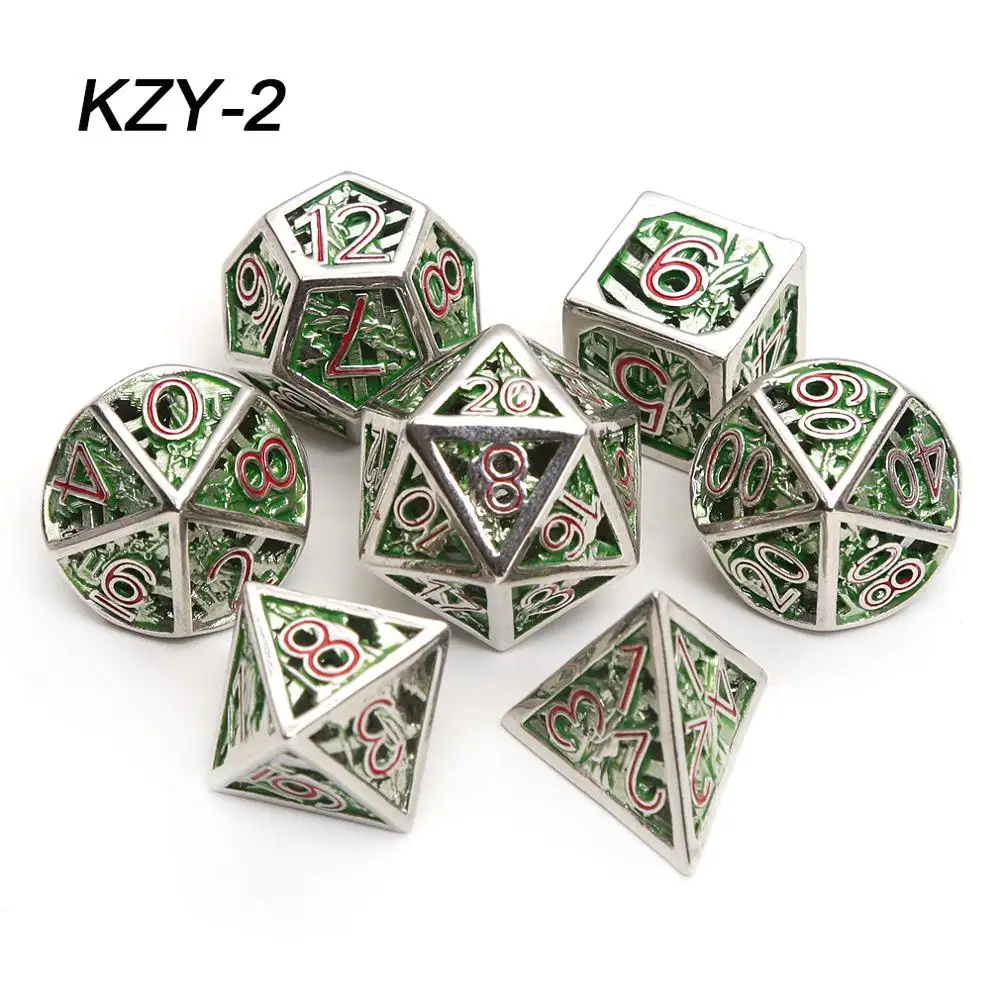 Ченгшуо набор кубиков DND. Металлический набор панков с вырезками для настольных игр. Более легкий и удобный для чтения. Комплект включает в себя D20, D12, D10, D6 и D4.