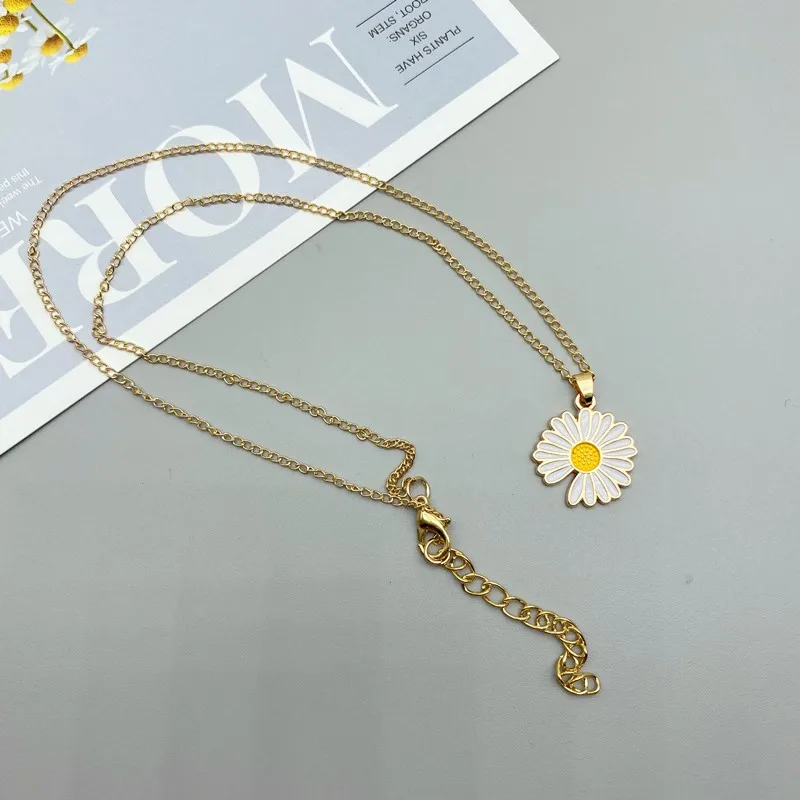 Женское Ожерелье с подсолнухом ожерелье белого и желтого цвета цветком