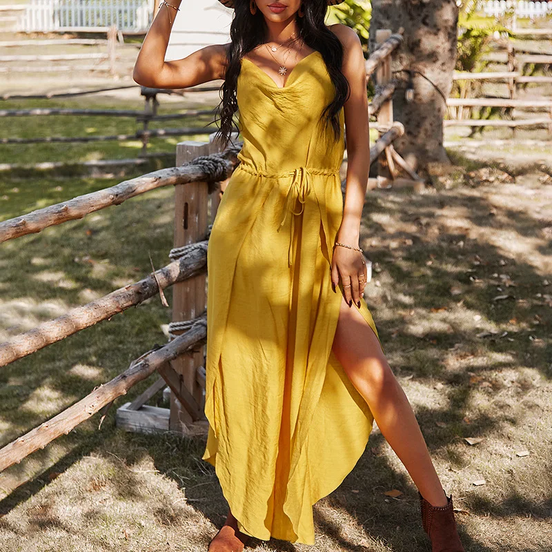 

Dresses for Women Summer dresses 2021 Spring and Summer Mid-Length High Waist Temperament Sexy Jumpsuit