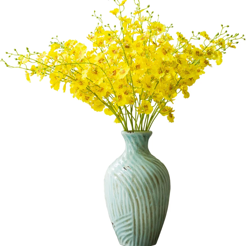 

Wholesales100 PCS Yellow Little Dancing-lady Orchids ( 5 Branch/ Stem) Decorative Silk Flower Wedding Party - INDIGO