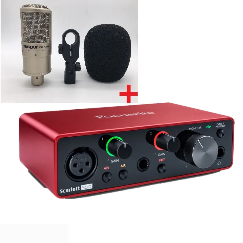 Takstar PC K200 микрофон Focusrite Scarlett Solo BEHRINGER UM2 аудиоинтерфейс на заказ для выступления