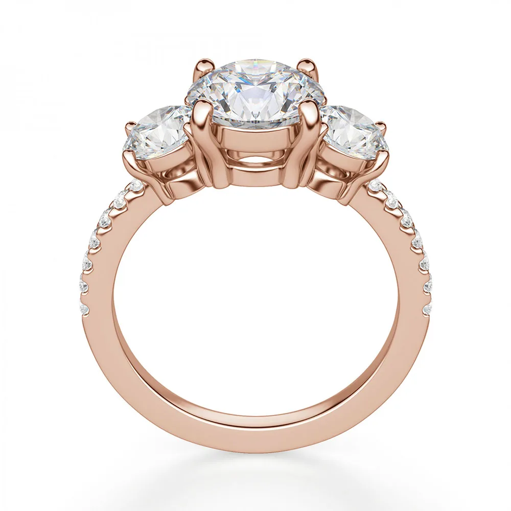 Обручальное кольцо с муассанитом для женщин ювелирное изделие под розовое