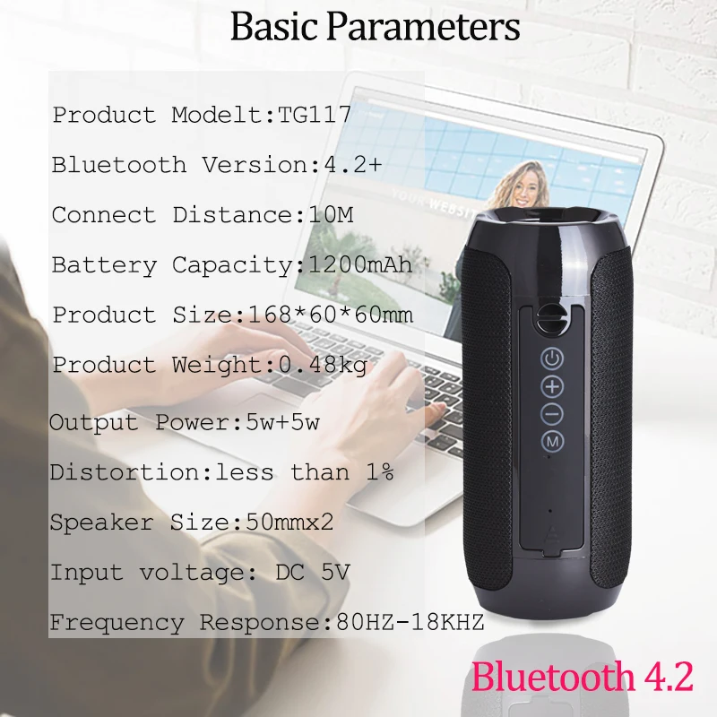 Portable LED Bluetooth Speaker FM Radio Wireless Column 1200 mAh Sound Box mp3 Aux USB Phone Computer Bass 10W Waterproof | Автомобили и