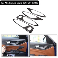 4pcs real carbon fiber for alfa romeo giulia 2017 2018 2019 car interior door handle frame cover trim