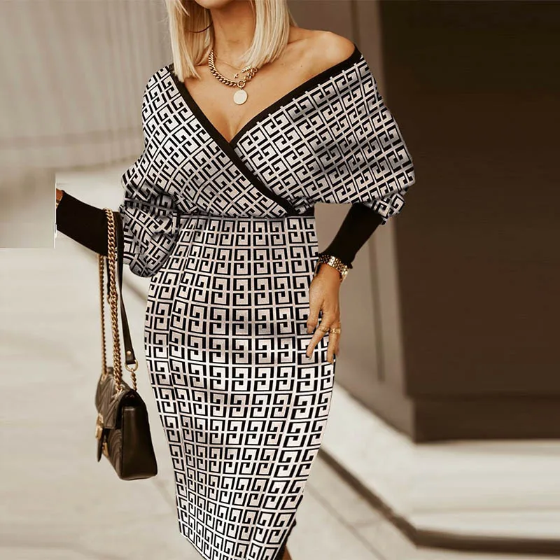 Платье Вечерние ское с открытой спиной пикантное вечернее геометрическим