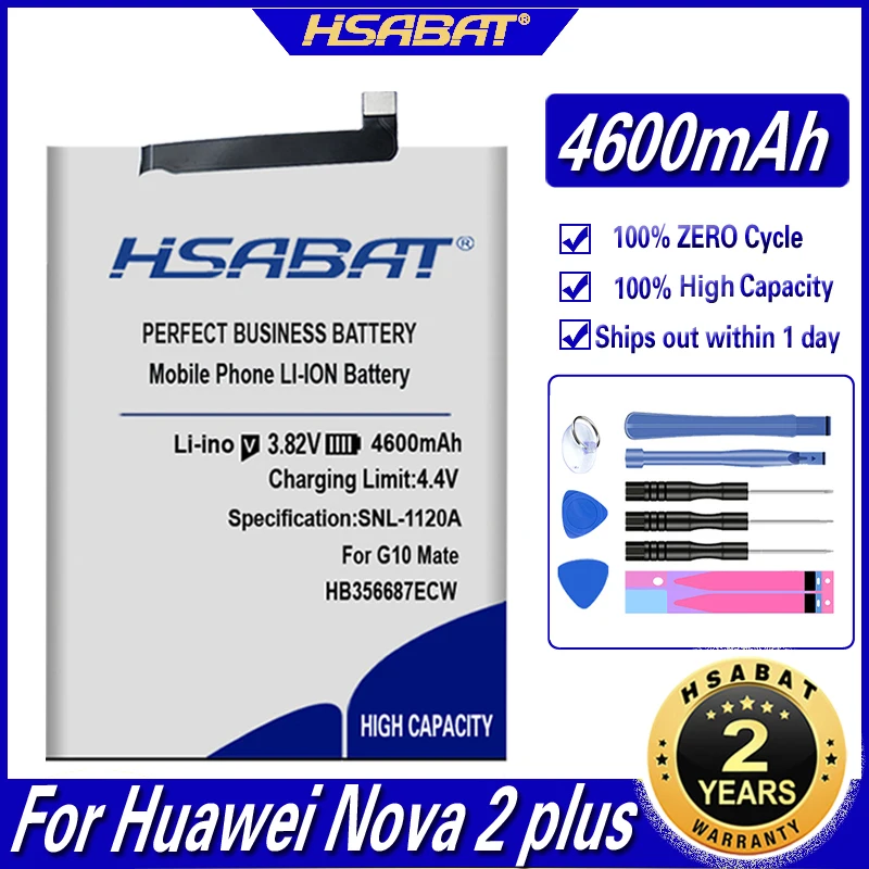 HSABAT 4600mAh HB356687ECW Аккумулятор для Huawei nova2 Nova 2 plus 2i 2S 3i 4e/P30 Lite/honor 9i 7X/Mate 10 lite SE G10 BAC