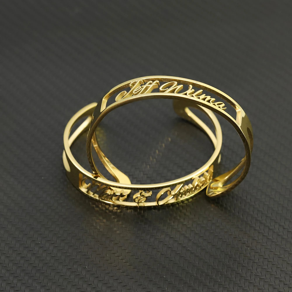 

Custom Name Bangle Name Bracelet Personalized Bracelet Jewelry Gift for Mother's Day -12mm widthness stainless steel bracelet