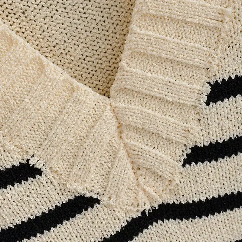 JFN60-1758 Европейская и американская мода полосатый трикотажный свитер | Женская