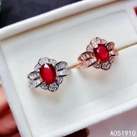 kjjeaxcmy boutique jewelry 925 sterling silver inlaid natural ruby gemstone female ring support detection classic
