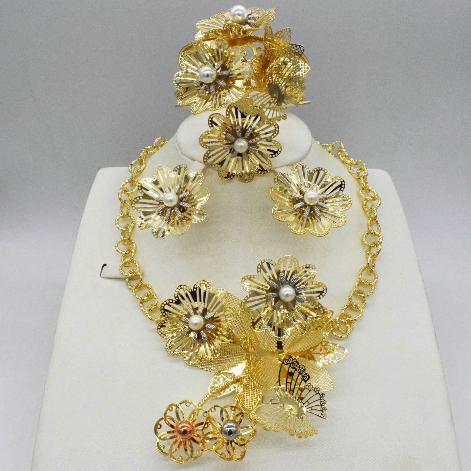 Горячая мода Свадебный Дубай Африка Нигерия Африканский комплект ювелирных