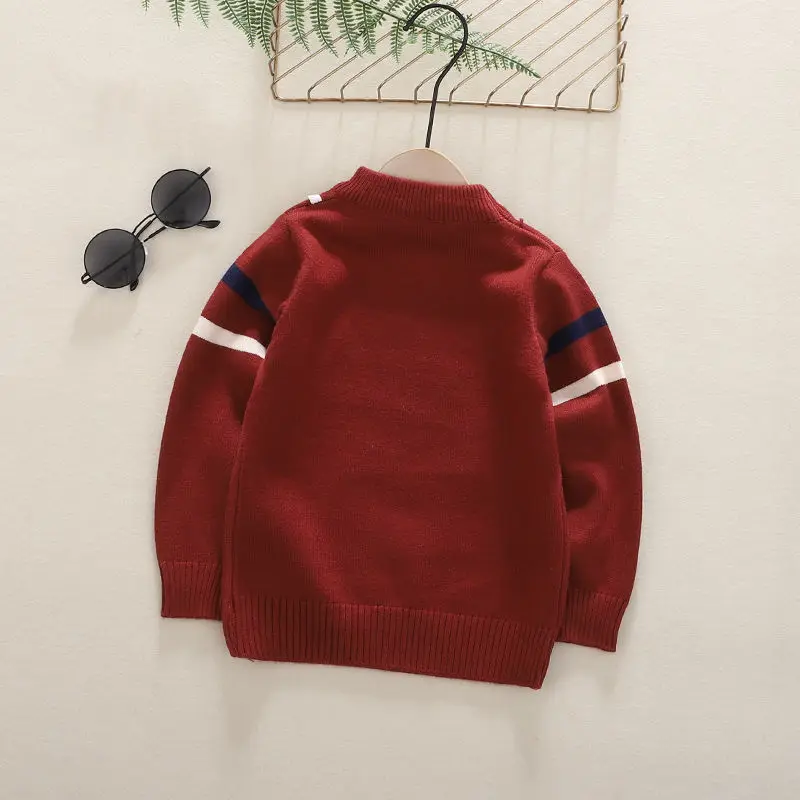 Детский свитер для мальчиков Осень зима 2019 Вязаная хлопковая одежда малышей