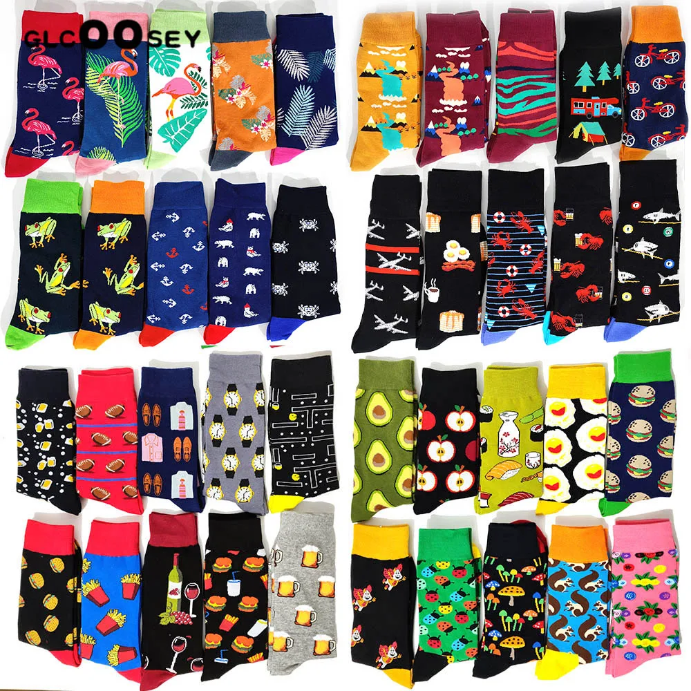 

5 Pairs/Pack Funny Novelty Men Cotton Socks Cartoon Rabbit Casual Hip Hop Creative Soft Comfortable Calcetines Hombre Divertido