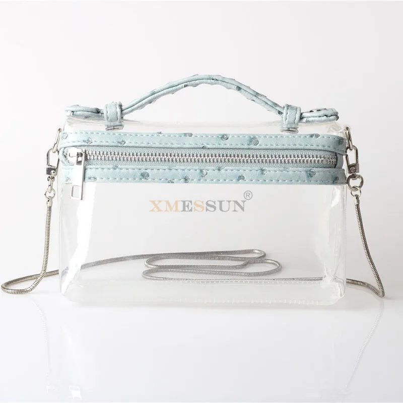 Прозрачная сумка XMESSUN прозрачная тоут через плечо женский клатч из страуса с