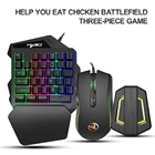 Набор для игровой мини-клавиатуры и мыши с Цветной подсветкой для одной руки, USB клавиатура для PS4, мыши с конвертером, адаптер для ps4 switch