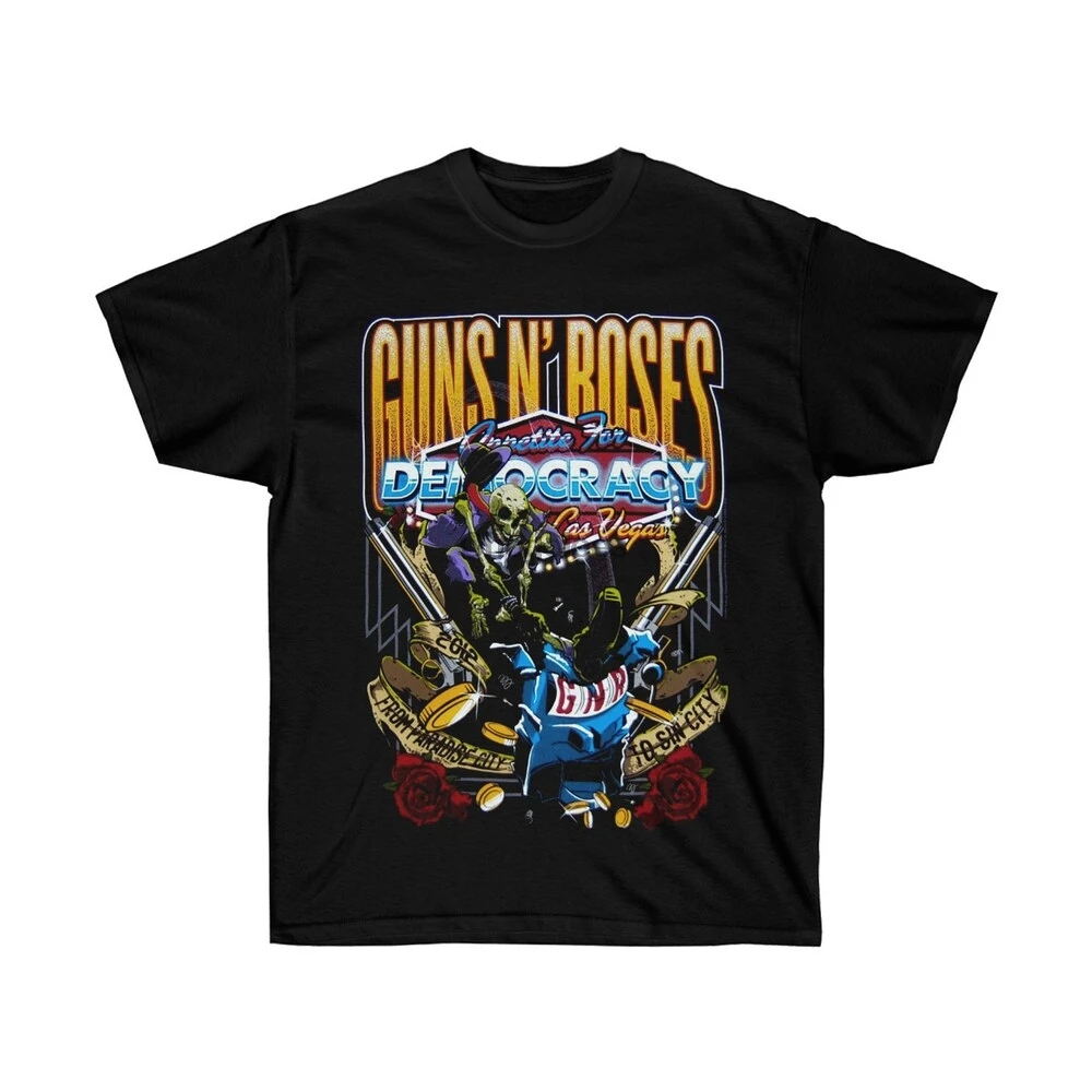 Официальная винтажная Черная Мужская футболка Guns N Roses демократии Tour 2012