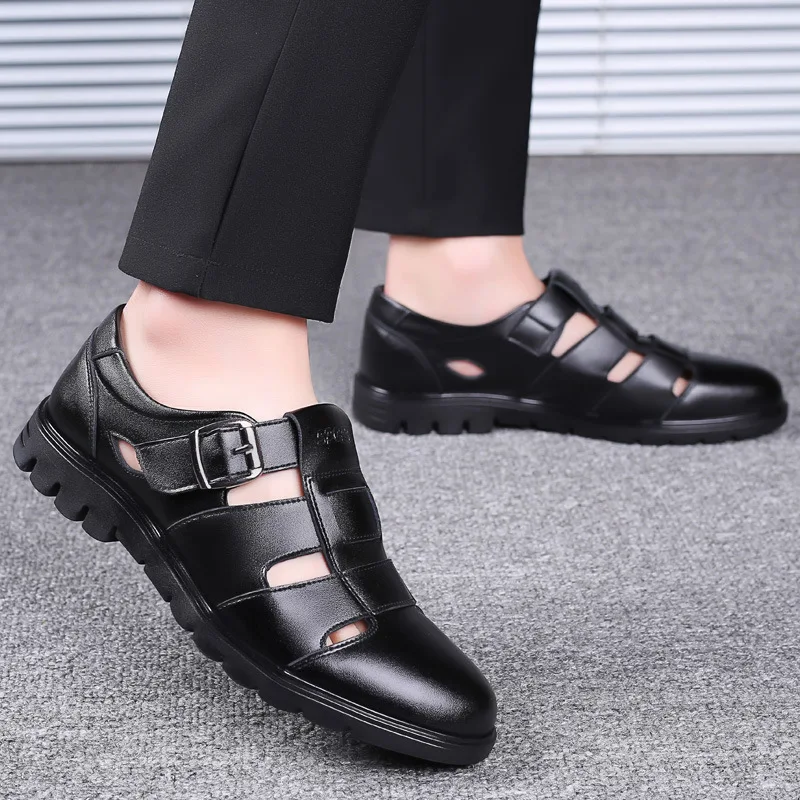

Brand Genuine Leather Shoes Summer Men's Sandals Fashion Summer Casual Shoes Men Beach Sandalias Men Shoes Big Size 38-44